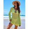 imageANRABESS Women Beach Crochet Cover Ups Summer Knit Swimwear Mesh Bathing Suit Hollow Out Dress 2025 Vacation SwimsuitGreen