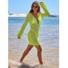 imageANRABESS Women Beach Crochet Cover Ups Summer Knit Swimwear Mesh Bathing Suit Hollow Out Dress 2025 Vacation SwimsuitGreen