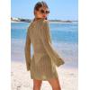 imageANRABESS Women Beach Crochet Cover Ups Summer Knit Swimwear Mesh Bathing Suit Hollow Out Dress 2025 Vacation SwimsuitKhaki