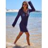 imageANRABESS Women Beach Crochet Cover Ups Summer Knit Swimwear Mesh Bathing Suit Hollow Out Dress 2025 Vacation SwimsuitNavy Blue