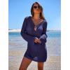 imageANRABESS Women Beach Crochet Cover Ups Summer Knit Swimwear Mesh Bathing Suit Hollow Out Dress 2025 Vacation SwimsuitNavy Blue