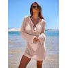 imageANRABESS Women Beach Crochet Cover Ups Summer Knit Swimwear Mesh Bathing Suit Hollow Out Dress 2025 Vacation SwimsuitPink