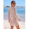 imageANRABESS Women Beach Crochet Cover Ups Summer Knit Swimwear Mesh Bathing Suit Hollow Out Dress 2025 Vacation SwimsuitPink