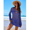 imageANRABESS Women Beach Crochet Cover Ups Summer Knit Swimwear Mesh Bathing Suit Hollow Out Dress 2025 Vacation SwimsuitRoyal Blue
