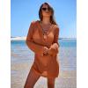 imageANRABESS Women Beach Crochet Cover Ups Summer Knit Swimwear Mesh Bathing Suit Hollow Out Dress 2025 Vacation SwimsuitRust