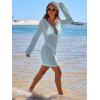 imageANRABESS Women Beach Crochet Cover Ups Summer Knit Swimwear Mesh Bathing Suit Hollow Out Dress 2025 Vacation SwimsuitSky