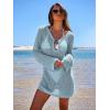 imageANRABESS Women Beach Crochet Cover Ups Summer Knit Swimwear Mesh Bathing Suit Hollow Out Dress 2025 Vacation SwimsuitSky