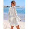 imageANRABESS Women Beach Crochet Cover Ups Summer Knit Swimwear Mesh Bathing Suit Hollow Out Dress 2025 Vacation SwimsuitWhite