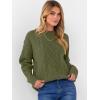 imageANRABESS Women Oversized Chunky Cable Knitted Vintage Sweater 2025 Fall Winter OutfitsArmy Green