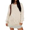imageANRABESS Women Oversized Chunky Cable Knitted Vintage Sweater 2025 Fall Winter OutfitsBeige