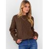 imageANRABESS Women Oversized Chunky Cable Knitted Vintage Sweater 2025 Fall Winter OutfitsBrown