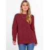 imageANRABESS Women Oversized Chunky Cable Knitted Vintage Sweater 2025 Fall Winter OutfitsDeep Red