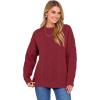 imageANRABESS Women Oversized Chunky Cable Knitted Vintage Sweater 2025 Fall Winter OutfitsDeep Red