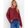 imageANRABESS Women Oversized Chunky Cable Knitted Vintage Sweater 2025 Fall Winter OutfitsDeep Red