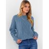 imageANRABESS Women Oversized Chunky Cable Knitted Vintage Sweater 2025 Fall Winter OutfitsGrey Blue