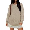 imageANRABESS Women Oversized Chunky Cable Knitted Vintage Sweater 2025 Fall Winter OutfitsKhaki