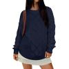 imageANRABESS Women Oversized Chunky Cable Knitted Vintage Sweater 2025 Fall Winter OutfitsNavy Blue