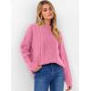 imageANRABESS Women Oversized Chunky Cable Knitted Vintage Sweater 2025 Fall Winter OutfitsPink