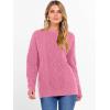imageANRABESS Women Oversized Chunky Cable Knitted Vintage Sweater 2025 Fall Winter OutfitsPink