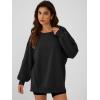imageANRABESS Women Oversized Long Sleeve Sweatshirts Crewneck Side Slit Loose Teen Girl Pullover Top 2025 Fall Y2K Trendy OutfitsBlack