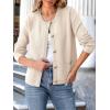imageANRABESS Women Striped Cardigan Sweaters Button Down Cropped Knit Lady Jackets Coat 2025 Fall Outfits Trendy ClothesApricot