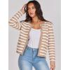 imageANRABESS Women Striped Cardigan Sweaters Button Down Cropped Knit Lady Jackets Coat 2025 Fall Outfits Trendy ClothesApricot White Stripe