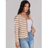 imageANRABESS Women Striped Cardigan Sweaters Button Down Cropped Knit Lady Jackets Coat 2025 Fall Outfits Trendy ClothesApricot White Stripe