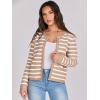 imageANRABESS Women Striped Cardigan Sweaters Button Down Cropped Knit Lady Jackets Coat 2025 Fall Outfits Trendy ClothesApricot White Stripe