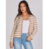 imageANRABESS Women Striped Cardigan Sweaters Button Down Cropped Knit Lady Jackets Coat 2025 Fall Outfits Trendy ClothesApricot White Stripe