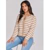 imageANRABESS Women Striped Cardigan Sweaters Button Down Cropped Knit Lady Jackets Coat 2025 Fall Outfits Trendy ClothesApricot White Stripe