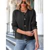 imageANRABESS Women Striped Cardigan Sweaters Button Down Cropped Knit Lady Jackets Coat 2025 Fall Outfits Trendy ClothesBlack