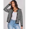 imageANRABESS Women Striped Cardigan Sweaters Button Down Cropped Knit Lady Jackets Coat 2025 Fall Outfits Trendy ClothesBlack White Stripe