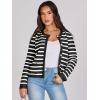 imageANRABESS Women Striped Cardigan Sweaters Button Down Cropped Knit Lady Jackets Coat 2025 Fall Outfits Trendy ClothesBlack White Stripe