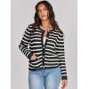 imageANRABESS Women Striped Cardigan Sweaters Button Down Cropped Knit Lady Jackets Coat 2025 Fall Outfits Trendy ClothesBlack White Stripe