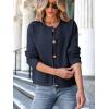 imageANRABESS Women Striped Cardigan Sweaters Button Down Cropped Knit Lady Jackets Coat 2025 Fall Outfits Trendy ClothesNavy Blue