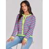 imageANRABESS Women Striped Cardigan Sweaters Button Down Cropped Knit Lady Jackets Coat 2025 Fall Outfits Trendy ClothesPink Green