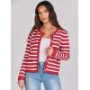 imageANRABESS Women Striped Cardigan Sweaters Button Down Cropped Knit Lady Jackets Coat 2025 Fall Outfits Trendy ClothesRed White Stripe