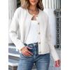 imageANRABESS Women Striped Cardigan Sweaters Button Down Cropped Knit Lady Jackets Coat 2025 Fall Outfits Trendy ClothesWhite