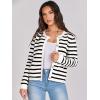 imageANRABESS Women Striped Cardigan Sweaters Button Down Cropped Knit Lady Jackets Coat 2025 Fall Outfits Trendy ClothesWhite Black Stripe
