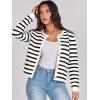 imageANRABESS Women Striped Cardigan Sweaters Button Down Cropped Knit Lady Jackets Coat 2025 Fall Outfits Trendy ClothesWhite Black Stripe