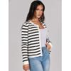 imageANRABESS Women Striped Cardigan Sweaters Button Down Cropped Knit Lady Jackets Coat 2025 Fall Outfits Trendy ClothesWhite Black Stripe