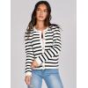 imageANRABESS Women Striped Cardigan Sweaters Button Down Cropped Knit Lady Jackets Coat 2025 Fall Outfits Trendy ClothesWhite Black Stripe