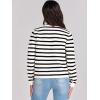 imageANRABESS Women Striped Cardigan Sweaters Button Down Cropped Knit Lady Jackets Coat 2025 Fall Outfits Trendy ClothesWhite Black Stripe