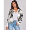 imageANRABESS Women Striped Cardigan Sweaters Button Down Cropped Knit Lady Jackets Coat 2025 Fall Outfits Trendy ClothesWhite Black Stripe