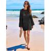 imageANRABESS Women Swimsuit Crochet Swim Cover Up 2025 Summer Bathing Suit Swimwear Mesh Knit Beach Dress Vacation OutfitsBlack