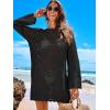 imageANRABESS Women Swimsuit Crochet Swim Cover Up 2025 Summer Bathing Suit Swimwear Mesh Knit Beach Dress Vacation OutfitsBlack