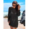 imageANRABESS Women Swimsuit Crochet Swim Cover Up 2025 Summer Bathing Suit Swimwear Mesh Knit Beach Dress Vacation OutfitsBlack