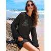 imageANRABESS Women Swimsuit Crochet Swim Cover Up 2025 Summer Bathing Suit Swimwear Mesh Knit Beach Dress Vacation OutfitsBlack