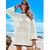 imageANRABESS Women Swimsuit Crochet Swim Cover Up 2025 Summer Bathing Suit Swimwear Mesh Knit Beach Dress Vacation OutfitsBlackwhite
