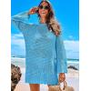 imageANRABESS Women Swimsuit Crochet Swim Cover Up 2025 Summer Bathing Suit Swimwear Mesh Knit Beach Dress Vacation OutfitsBlue